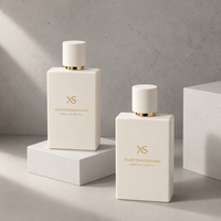 Flacon de parfum carré en verre blanc avec logo personnalisé, 30 ml, 50 ml, 100 ml, vaporisateur pour marque de parfum, cadeau, vente en gros