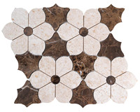 Venta al por mayor barato flores de cerezo patrón mármol mosaico azulejo en piscina baño cocina inodoro piso pared azulejo
