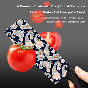 Meilleures ventes : Ensemble de couteaux Damas trois pièces, lame en céramique, manche en plastique ambidextre, compatible lave-vaisselle, durable, pour usage quotidien - Product Image 2