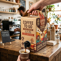 AT PACK Boîte à Café 1L 3L 5L 96oz Jetable, Distributeurs de Café à Emporter Aseptique Bag-in-Box avec Robinet Distributeur