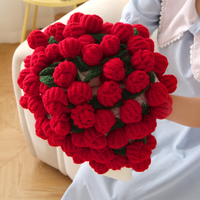 Rosenblüten-Bedruckte Handgestrickte Bambus/Polyester-Decke Schal Büro Lehrertag Geschenkstrauß Sofa Ganzjahresdecke