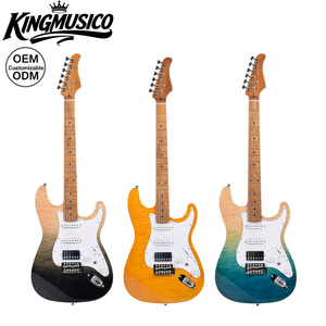 <span class=keywords><strong>Guitarra</strong></span> Eléctrica Flame Tiger Veneer con Interruptor Mini Coil Split |   Pastillas S-S-H Alnico, Diapasón de Arce Carbonizado - Product Image 1