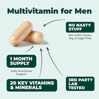 Multivitamines pour hommes Multiminéraux Vitamine C Supplément D E B12 Zinc Energy Capsules-Complément alimentaire