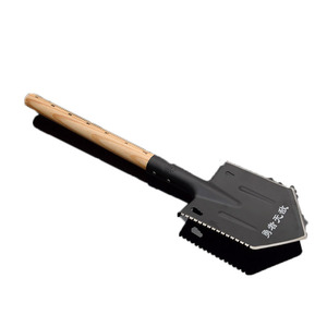 Outdoor Multi Function Shovel 13 1/2in Blade Black Rail Steel Garden Tool For Digging And Camping - Product Image 4