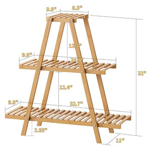 WDF 3 Katlı Bambu Bitki Standı, İç ve Dış Mekan Kullanımı İç<span class=keywords><strong>in</strong></span>, Kompakt Bir Alanlarda Çoklu Bitkileri Sergilemek İç<span class=keywords><strong>in</strong></span> Mükemmel - Product Image 2