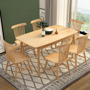 <span class=keywords><strong>Tavolo</strong></span> da Pranzo in Legno Massello con Specchio, <span class=keywords><strong>Design</strong></span> Moderno e Lussuoso, <span class=keywords><strong>Rettangolare</strong></span>, per Uso Domestico, Set con 6 Sedie - Product Image 2