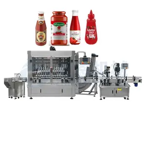 Botol otomatis mengisi garis botol mengaduk mengisi dan Capping mesin saus tomat panas plastik jus buah mesin Airtac