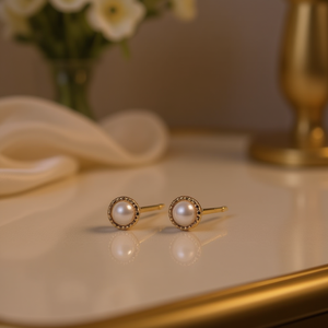 Boucles d'oreilles tendance DE Pearl Stud PE0548 pour femmes, bijoux de haute qualité - Product Image 3