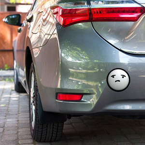 Pegatina de vinilo de caricatura de IW Comics con emoji de hombre de palitos preocupado para coche - Product Image 1