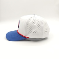 Gorras Trucker Personalizadas de Alta Calidad con Parche de Goma Perforado con Láser, Gorra de Golf Impermeable de 5 Paneles con Cierre a Presión y Cuerda