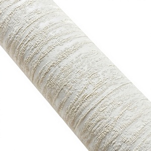 Papier peint auto-adhésif non tissé KS, rayé/à carreaux, en fibres végétales, design minimaliste pour usage domestique dans la chambre à coucher, le salon - Product Image 1