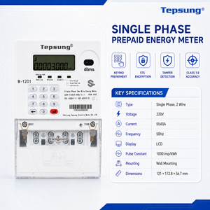 Medidor de Energía Monofásico Tepsung M-1201 IP54 Inteligente con Teclado de Prepago STS, Multitarifa/Antimanipulación/Limitación de Potencia - Product Image 2