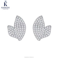 Серьги-гвоздики Kangyu с бриллиантами, дизайн Full Diamond, лабораторные бриллианты, чистота 75%, цвет DEF, чистота VVS/VS, позолота 18K, сертификат IGI, женские