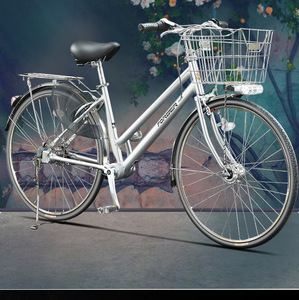 Vélo Urbain Adulte 26 Pouces en Aluminium, 3 Vitesses, Transmission par Arbre, Cadre Rigide, Freins V-Brake Doubles, Sans Chaîne, Panier, Léger, Style Vintage ZXC-105 - Product Image 4