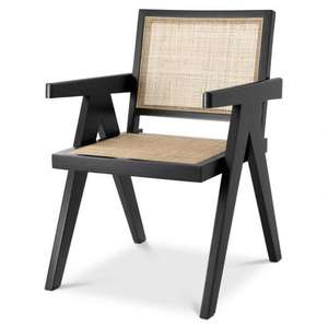 Rattan <b>Dining</b> <b>Chair</b> French Farmhouse Mid Century Reading <b>Arm</b> <b>Chair</b> Wood and Natural Solid Home Furniture Modern Cane 5 - 10pcs - Product Image 1