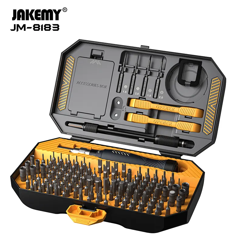 JAKEMY 145 en 1 Mini tournevis précis de haute qualité pour réparation de téléphone portable 3C Outils à main avec embouts super magnétiques