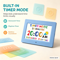 Reloj Electrónico ZKM de 7 Pulgadas HD con Versión de Voz para Niños, Reproducción de Video (MP4/AVI) y Sistema de Soporte para MP3