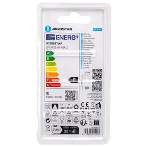 Lampadina LED C37 E27 4.9W, ad alta efficienza energetica, luce calda, ideale per illuminazione ambientale e decorazione. - Product Image 3