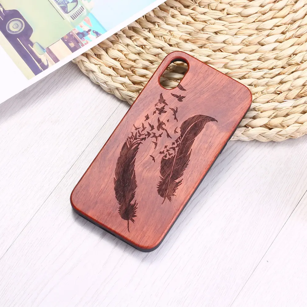 Benutzer definierte Luxus Handy Smartphone Abdeckung Tpu Holz Bambus geschnitzte Handy hülle für Iphone Alle Modelle