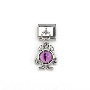 Abalorios de ojos de dibujos animados para pulsera, de aleación de cobre chapada en oro y plata, accesorio colgante de joyería DIY para mujer - Product Image 4