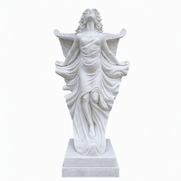 Statue d'ange en marbre, figure féminine ailée sculptée en marbre blanc, sculpture de jardin pour la décoration de la cour, du hall de la villa