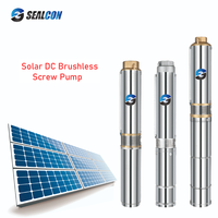 Pompe solaire submersible DC pour puits profonds, alimentée par l'énergie solaire, pompe à eau pour l'agriculture, 0,5 KW/0,67 CV, pompe solaire