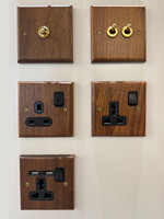Prise murale universelle européenne 86 avec panneau en noyer, interrupteur à bascule en laiton, style rétro, UK/EU 13A 250V 10A 20A USB Villa