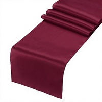 Chemin de table en satin bordeaux 30*275cm, chemins de table lisses pour mariage, dîner, fête d'anniversaire