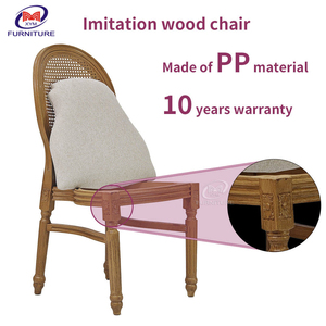 <span class=keywords><strong>Chaise</strong></span> <span class=keywords><strong>Louis</strong></span> en résine pour événements extérieurs, finition imitation bois, dossier en rotin, <span class=keywords><strong>chaise</strong></span> de salle à manger ovale pour hôtels et réceptions - Product Image 3