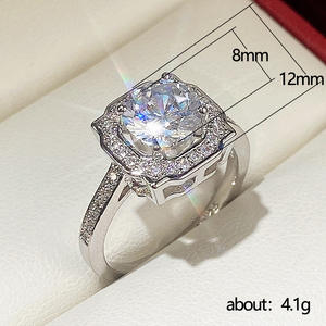 Anello Vintage F1175 con Diamante Taglio Brillante Rotondo per Donna, Anello di Fidanzamento Naturale con Montatura in Oro Bianco 14K - Product Image 6