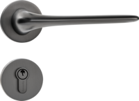 Poignée de porte et serrure en laiton au design moderne pour chambre et salle de bain, avec ferrule, pour usage hôtelier