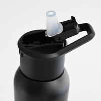 Botella de Agua Deportiva Aislada de Acero Inoxidable 304 con Asa y Tapa, Termo Portátil de Doble Pared al Vacío, Conveniente para Viajar