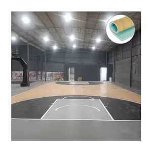 PVC vinile pavimento campo da basket pavimento in legno imitazione per campo da badminton o altro campo