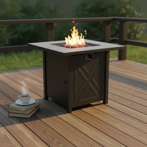 Natural Gas Outdoor Rectangle Stainless Steel <b>Fire</b> Bowl <b>Table</b> <b>Fire</b> <b>Pit</b> <b>with</b> Eco-Friendly Design 40000 BTU Heating Output - Product Image 1