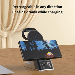 Soporte de <span class=keywords><strong>cargador</strong></span> de estación de carga de teléfono inalámbrico rápido magnético plegable portátil para <span class=keywords><strong>iPhone</strong></span> 15W iWatch Airpods - Product Image 4