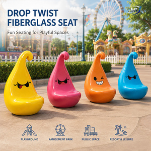 Silla de Espera de Fibra de Vidrio con Forma Irregular, Asiento Escultural Moderno para Centros Comerciales, Hoteles y Espacios Públicos - Product Image 2