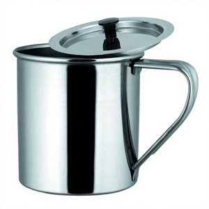 <b>Coffee</b> Tumbler with Patti Handle and Lid Cover Stainless Steel Milk Warmer with Long Handle Stainless Steel - Product Image 1