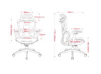 Chaise de bureau ergonomique pivotante en maille d'aluminium 6D avec appui-tête 3D, dossier séparé et soutien lombaire auto-adaptatif pour bureau à domicile