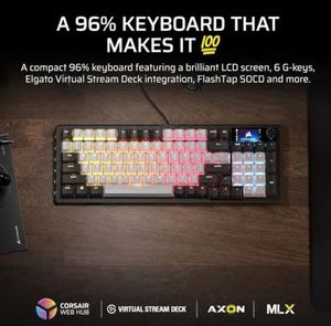Teclado Mecánico para Juegos Vanguard 96 con Cable, Diseño OEM ODM, 96 Teclas, Interruptores MLX Quantum, 8000Hz de Frecuencia de Sondeo, Pantalla LCD, Virtual Stream D - Product Image 2