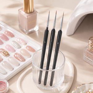 Pinceau à ongles personnalisé avec logo, manche en bois, pour aquarelle, à poils fins et pointus, pour dessin de lignes minces, détails de pétales, outil de manucure professionnel - Product Image 2