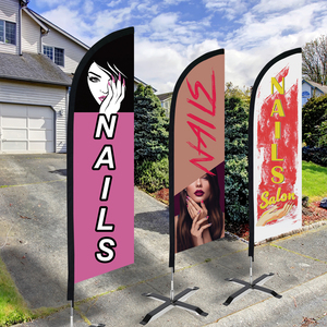 Bandera de Pluma de Poliéster con Diseño Temático de Uñas, Impresa Digitalmente, sin Poste, para Publicidad Exterior de Salón de Belleza y Tienda de Uñas - Product Image 5