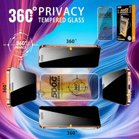 Protection d'écran en verre trempé anti-traces de doigts OEM 9H 2.5D 360° haute transparence et confidentialité pour iPhone 15 Pro Max 18 17 16 X Xr