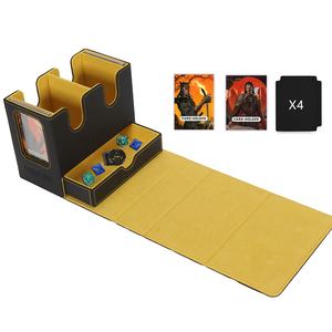 Boîte de rangement pour cartes de jeu de société Torson 200+ PU avec 2 présentoirs pour commandants pour TCG CCG  Gathering League <span class=keywords><strong>Legends</strong></span> avec plateau à dés - Product Image 4
