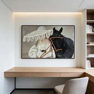 لوحة فنية جدارية لفتاة جميلة، تصميم فاخر من البورسلين الكريستالي - Product Image 3