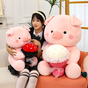 ของเล่นตุ๊กตาใหม่สำหรับของขวัญวันวาเลนไทน์ของเด็กผู้หญิง-ช่อดอกไม้และตุ๊กตาหมูตัวเล็ก - Product Image 4