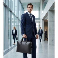 Sacoche d'affaires exécutive pour ordinateur portable, en fibre de carbone et cuir premium, style sport 2026, imperméable
