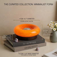 Lampe de table LED créative en forme de donut, en verre, avec interrupteur tactile, rechargeable, pour salon, chevet, bureau, ambiance lumineuse