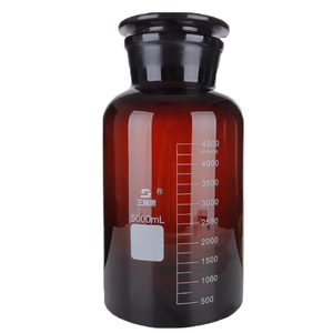 Botella de Reactivo de Vidrio Borosilicato de Alta Calidad MEIWLABY, 5000 ml, Boca Ancha, Transparente, Ámbar Esmerilado, Garantía de 3 Años para Uso en Laboratorio - Product Image 1