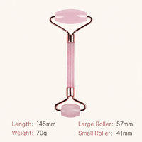Kit de massage corporel complet avec rouleau double tête en cristal rose naturel et pierre Gua Sha en forme de cœur, équipement de beauté pour le dos