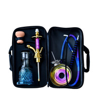 CHAUDE Khalil Mamoon Narguilé avec sac noir Taille moyenne Verre Egypte Shisha narguilé narguilé style égyptien Portable narguilé